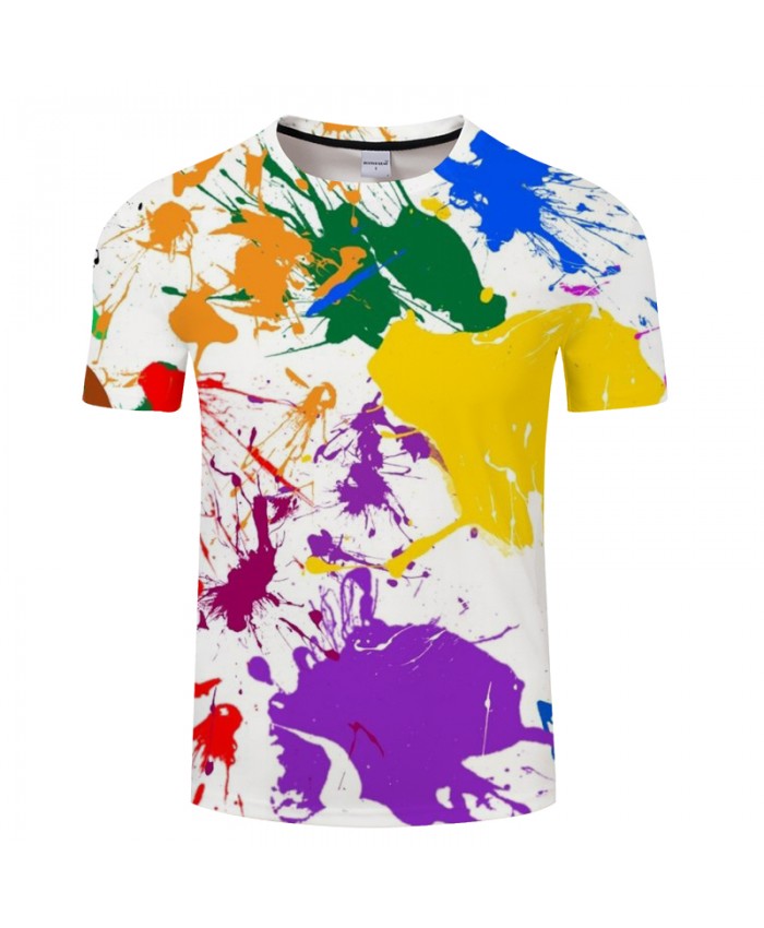 Colorful Ink 3D Print t shirt Men Women tshirts Summer Funny Art Short Sleeve O-neck Tops&Tees Hot 2019 Drop Ship