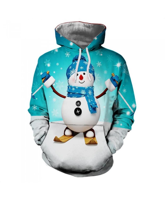 Cute Snowman Christmas Hoodies 3D Sweatshirts Men Women Hoodie Print Couple Tracksuit Hooded Hoody Clothing