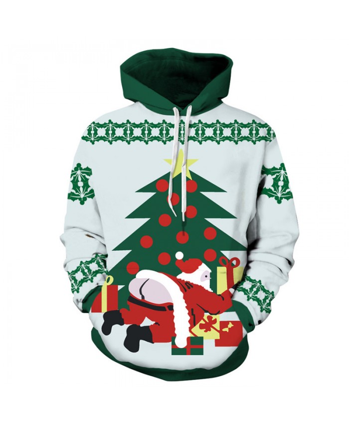 Santa Claus with bare bottom printing fashion Christmas series pullover sweatshirt 3D Pattern Print Hoodies Men Women Casual Sweatshirt